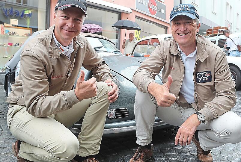 Markus Ruhland und Rainer Rum kamen mit dem Porsche 356 Speedster Carrera. Fotos: Christine Vinçon