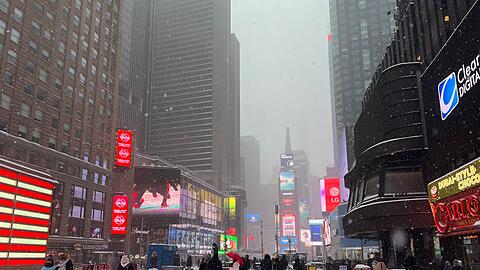 Deutlich weniger los - der Times Square.
