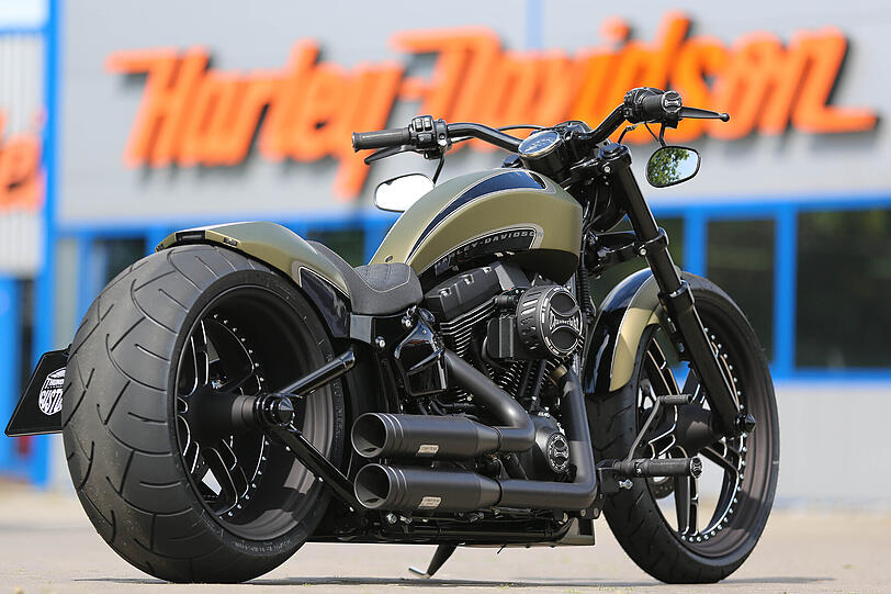 Dicker Schlappen: Die Harley-Davidson Breakout gibt es in dieser Form nur einmal auf der Welt.