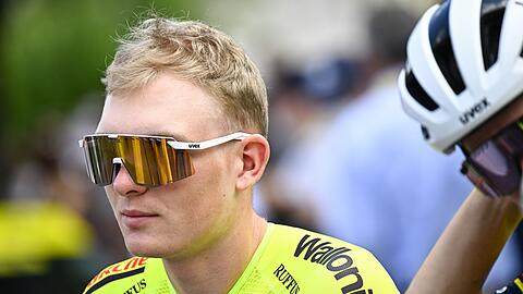 Georg Zimmermann aus Deutschland vom Team Intermarche-Circus-Wanty vor dem Start des Rennens.