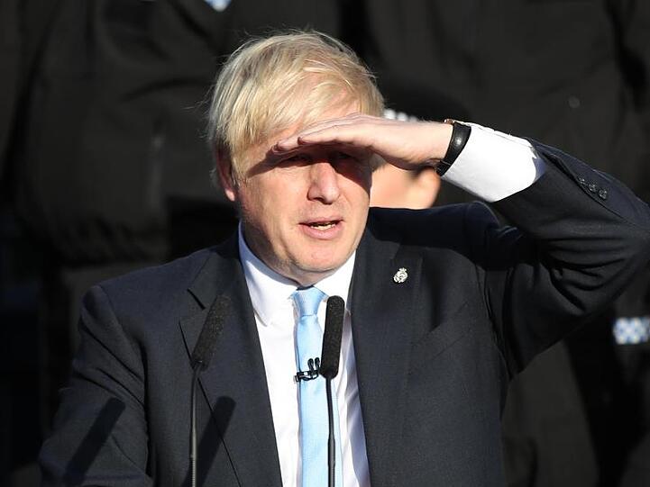 Premier Boris Johnson am Donnerstag bei einer Rede in West Yorkshire.