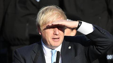 Premier Boris Johnson am Donnerstag bei einer Rede in West Yorkshire.