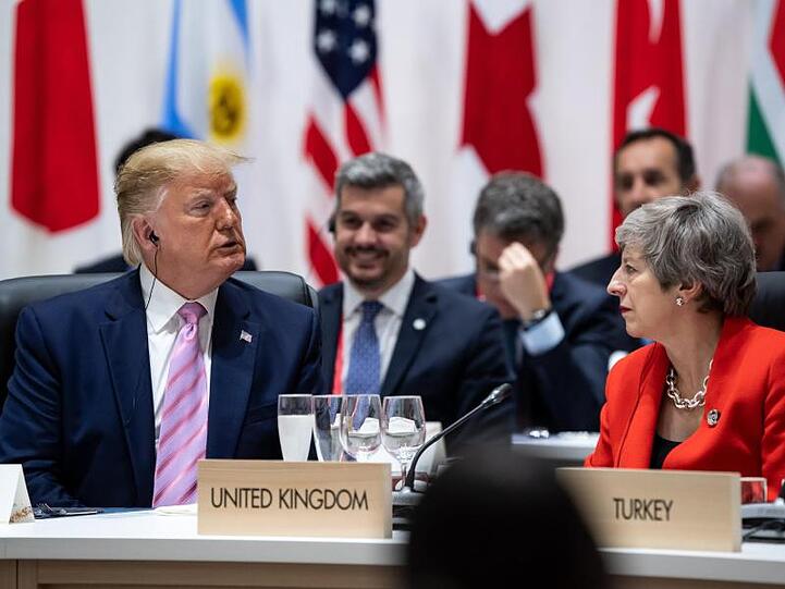 Donald Trump und Theresa May Ende Juni beim G20-Gipfel im japanischen Osaka.