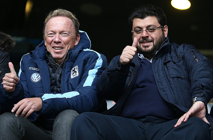 Zwei Löwen am Freitag auf der Tribüne: Präsident Peter Cassalette (l.) und Investor Hasan Ismaik.
