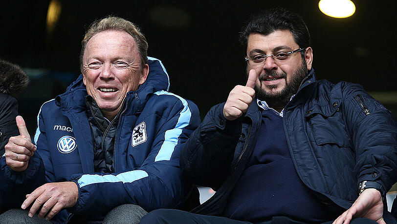 Zwei Löwen am Freitag auf der Tribüne: Präsident Peter Cassalette (l.) und Investor Hasan Ismaik. Zwei Löwen am Freitag auf der Tribüne: Präsident Peter Cassalette (l.) und Investor Hasan Ismaik.
