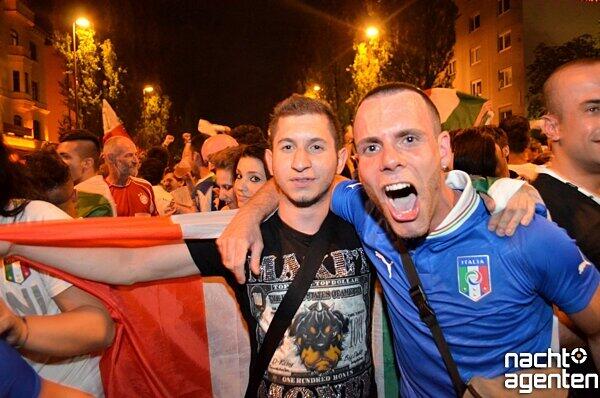 Jubel in München: So feiern die Italiener.