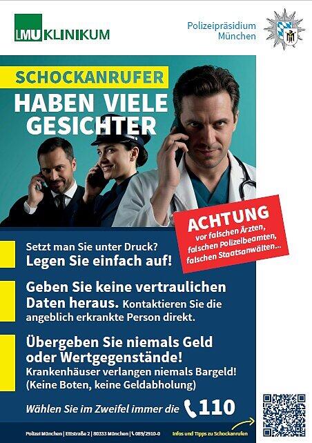 Mit diesem Plakat warnen Polizei und die LMU-Kliniken vor der Masche der falschen &Auml;rzte.