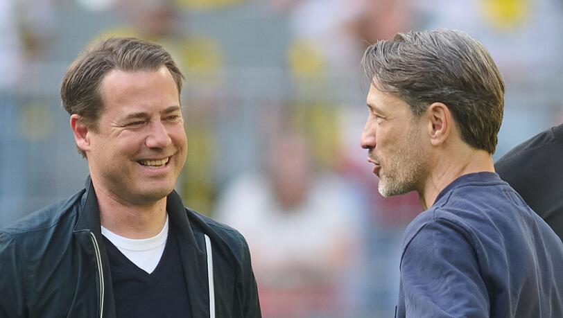 Wünschen Jamal Musiala alles Gute: Lars Ricken (l) und Niko Kovac. (Archivbild) Wünschen Jamal Musiala alles Gute: Lars Ricken (l) und Niko Kovac. (Archivbild)