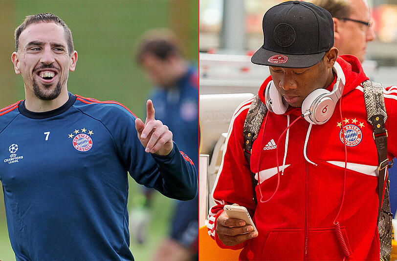 Teilen eine große Leidenschaft für Musik, über den Geschmack lässt sich streiten: die Bayern-Stars Franck Ribéry (l.) und David Alaba.