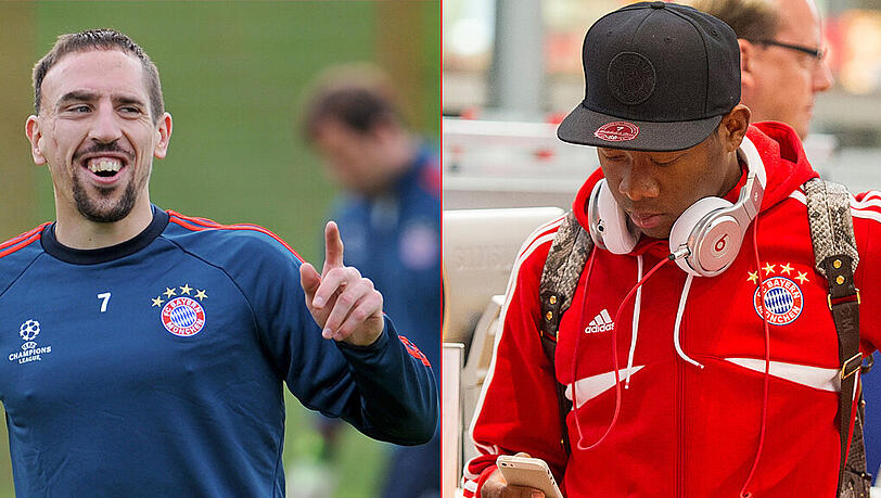 Teilen eine große Leidenschaft für Musik, über den Geschmack lässt sich streiten: die Bayern-Stars Franck Ribéry (l.) und David Alaba. Teilen eine große Leidenschaft für Musik, über den Geschmack lässt sich streiten: die Bayern-Stars Franck Ribéry (l.) und David Alaba.