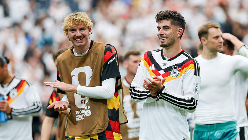 Nick Woltemade und Kai Havertz im Spiel gegen Curaçao. Nick Woltemade und Kai Havertz im Spiel gegen Curaçao.
