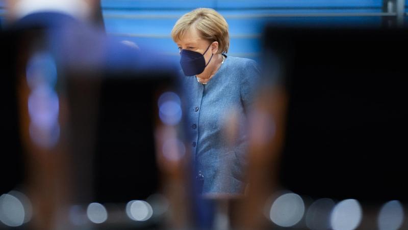 Bundeskanzlerin Angela Merkel (CDU) kommt zur letzten Kabinettssitzung der Bundesregierung vor der Bundestagswahl im Kanzleramt.