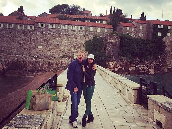 Boris und Lilly Becker nach der Hochzeit von Novak Djokovic und Jelena Ristic in Mentenegro