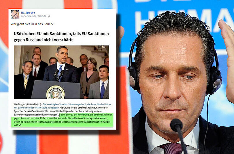 Peinlicher Facebook-Post von H.C. Strache. Der Rechtspopulist ist auf eine Satire-Meldung reingefallen.