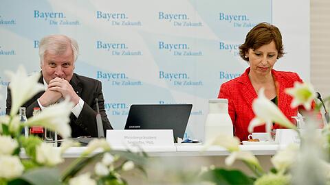 Horst Seehofer und Christine Haderthauer bei der letzten Kabinettssitzung vor der Sommerpause.