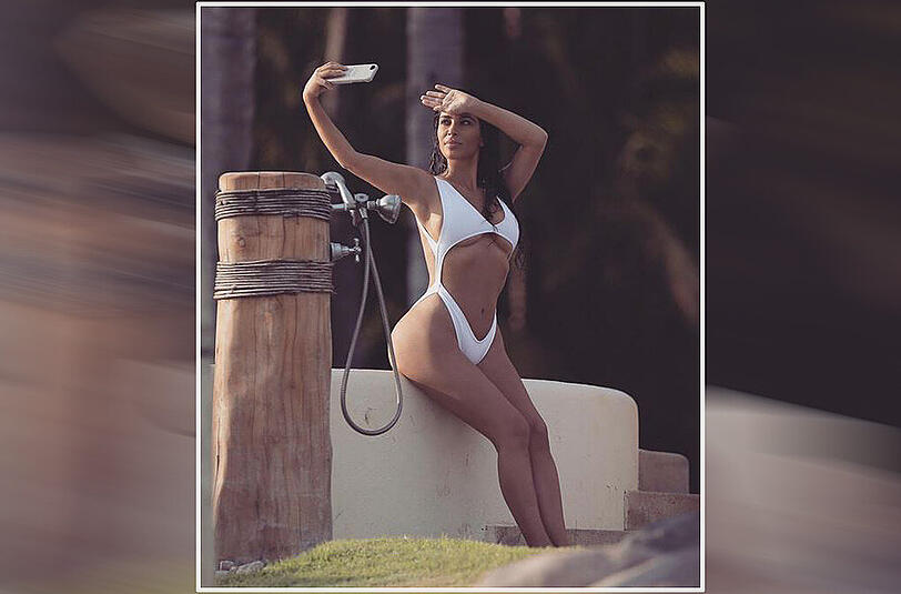 Es ist nie zu heiß für ein Selfie: Kim Kardashian im Urlaub in Mexiko.