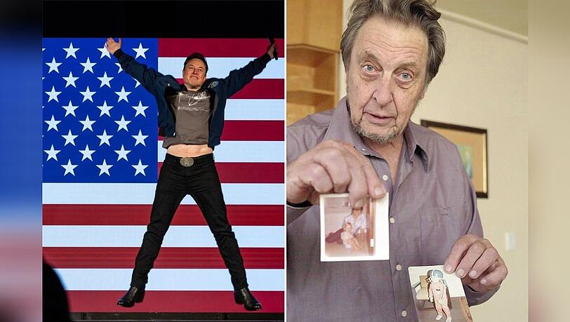 "Die Elon-Musk-Story - Superreich und supermächtig?": Elon Musk springt auf einer Bühne in die Luft, sein Vater Errol Musk packt aus der Kindheit aus.