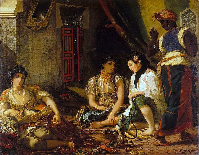 Wie eine dieser &bdquo;Frauen von Algier&ldquo; (von Eugene Delacroix, gemalt 1834) könnte die Geliebte Hammers ausgesehen haben.