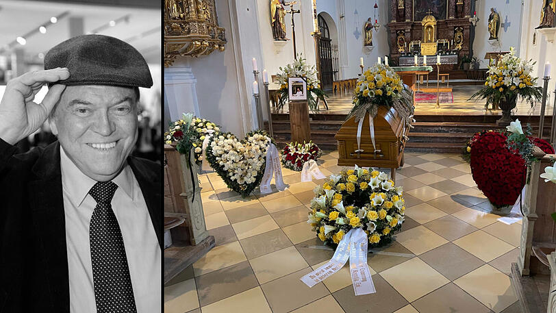Trauerfeier für einen Großen: Heinz Winklers Sarg in der katholischen Pfarrkirche "Zur Darstellung des Herrn" in Aschau im Chiemgau