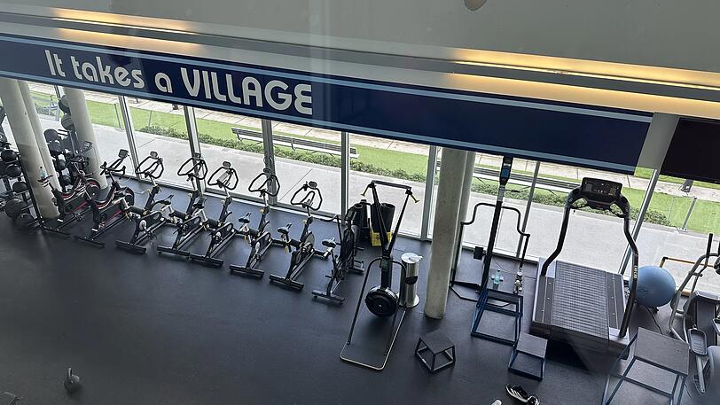 In diesem Fitness Studio am Trainingsgelände hält sich Thomas Müller fit. In diesem Fitness Studio am Trainingsgelände hält sich Thomas Müller fit.