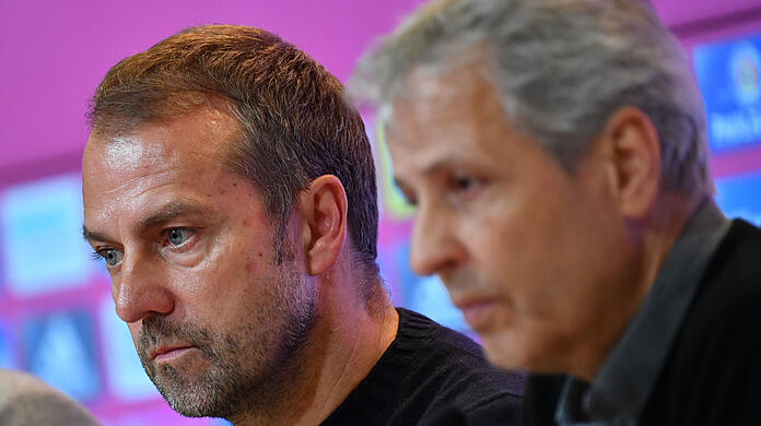 Hansi Flick (l.) und Lucien Favre treffen am Mittwoch im Superup aufeinander - beide haben mit einigen Problemen zu kämpfen.