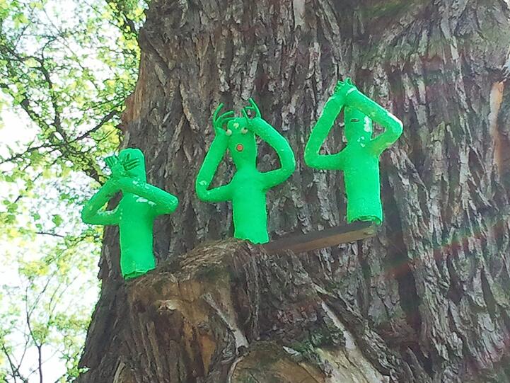 Diesen grünen Figuren im Baum entgeht nichts, schreibt AZ-Leser Ede Dierks, der dieses Foto in der Au geschossen hat.