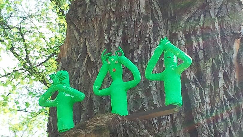 Diesen grünen Figuren im Baum entgeht nichts, schreibt AZ-Leser Ede Dierks, der dieses Foto in der Au geschossen hat. Diesen grünen Figuren im Baum entgeht nichts, schreibt AZ-Leser Ede Dierks, der dieses Foto in der Au geschossen hat.