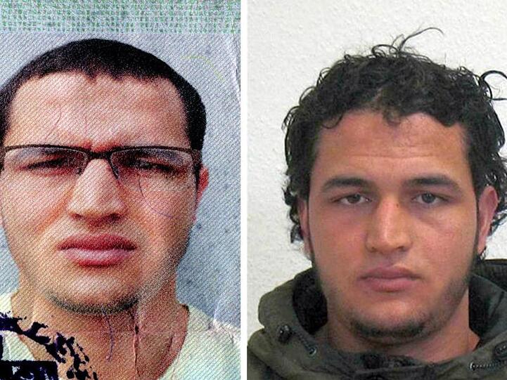 Fahndungsfotos des Bundeskriminalamts vom Berliner Weihnachtsmarkt-Attentäter Anis Amri.