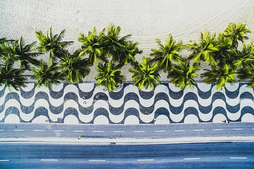 Die Copacabana bei Rio de Janeiro.