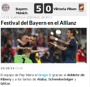 marca.com spricht von einem Festival der Bayern.