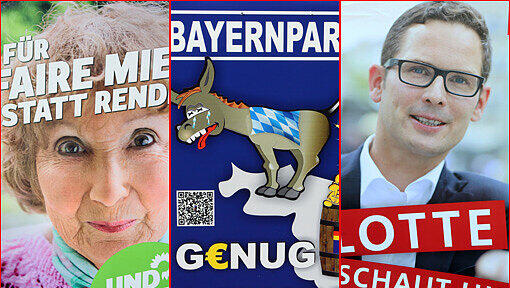 Wahlplakate wohin man blickt. (Archivbild) Wahlplakate wohin man blickt. (Archivbild)
