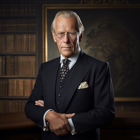 Prinz Daniel mithilfe der Künstlichen Intelligenz auf 80 Jahre gealtert.