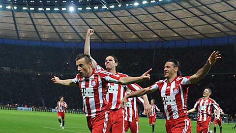 Rot-weißer Jubel in Berlin: Im Mai feierten die Bayern mit einem eindrucksvollen 4:0 gegen Werder den DFB-Pokalsieg.
