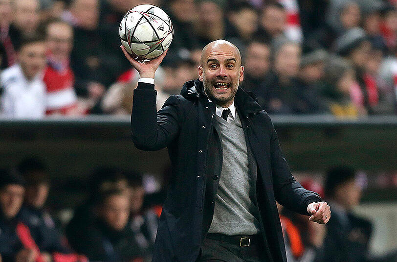 Pep Guardiola: Coaching in der Hitze des Gefechts.