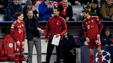 Stammplatz Ersatzbank: Marcel Sabitzer (l.), hier mit Julian Nagelsmann.