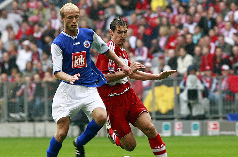 Saison 2007/08: Klarer Sieg gegen Hansa Rostock. Der FC Bayern gewinnt mit 3:0.