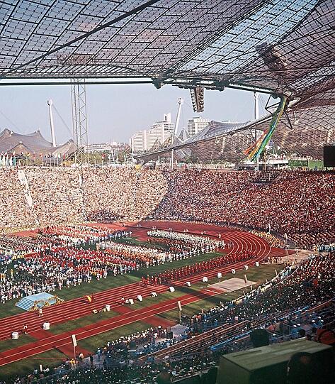 26. August 1972: Der Einmarsch der Nationen ins Olympiastadion.