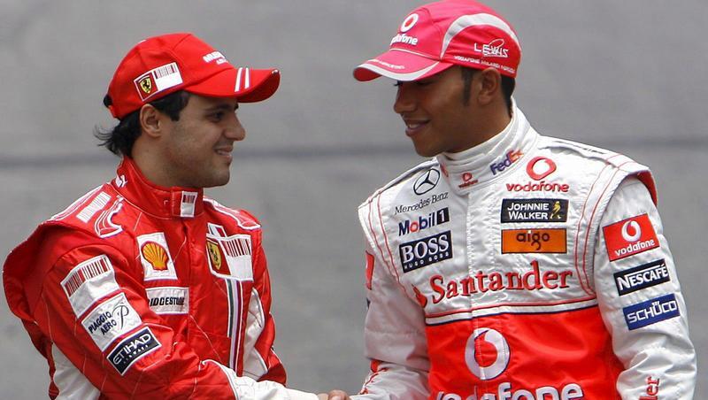 Der Sieger und der Besiegte: Lewis Hamilton (rechts) und Felipe Massa.