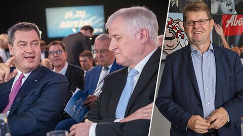 Keine Freunde: die CSU-Bosse Markus Söder und Horst Seehofer sowie SPD-Vize Ralf Stegner (v.li.).