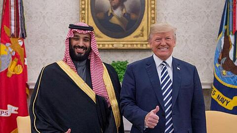 Bestens gelaunt: US-Präsident Donald Trump und der saudische Kronprinz Mohammed bin Salman im Weißen Haus.