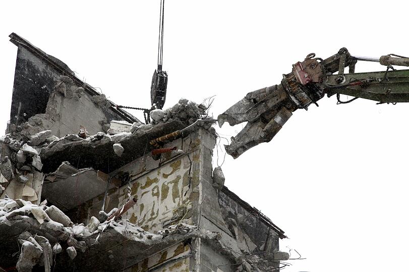 Das "Holiday Inn" wird abgerissen. Die Bilder von der Baustelle