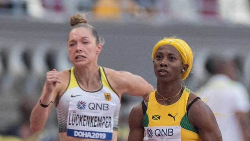 Bei der Leichtathletik-WM hat die deutsche Gina Lückenkemper (l) das Halbfinale über 100 Meter erreicht. Bei der Leichtathletik-WM hat die deutsche Gina Lückenkemper (l) das Halbfinale über 100 Meter erreicht.