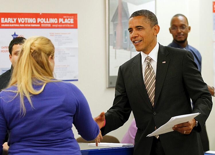 Rückblick: Barack Obama hatte schon vor zwei Wochen in seiner Heimatstadt Chicago abgestimmt.