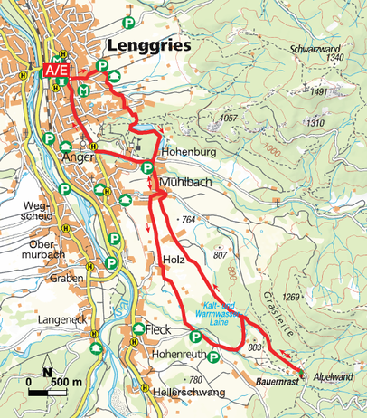 Zur Bauernrast: Ein stiller Weg ab Lenggries Zur Bauernrast: Ein stiller Weg ab Lenggries