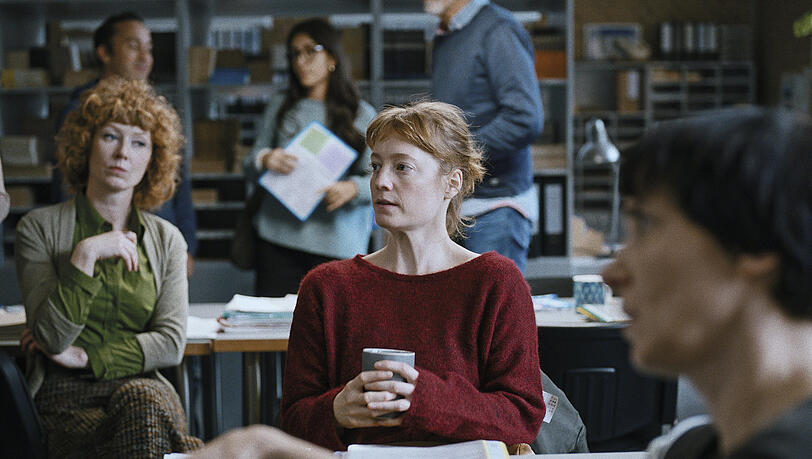 Leonie Benesch in einer Szene des Films „Das Lehrerzimmer“. Leonie Benesch in einer Szene des Films „Das Lehrerzimmer“.