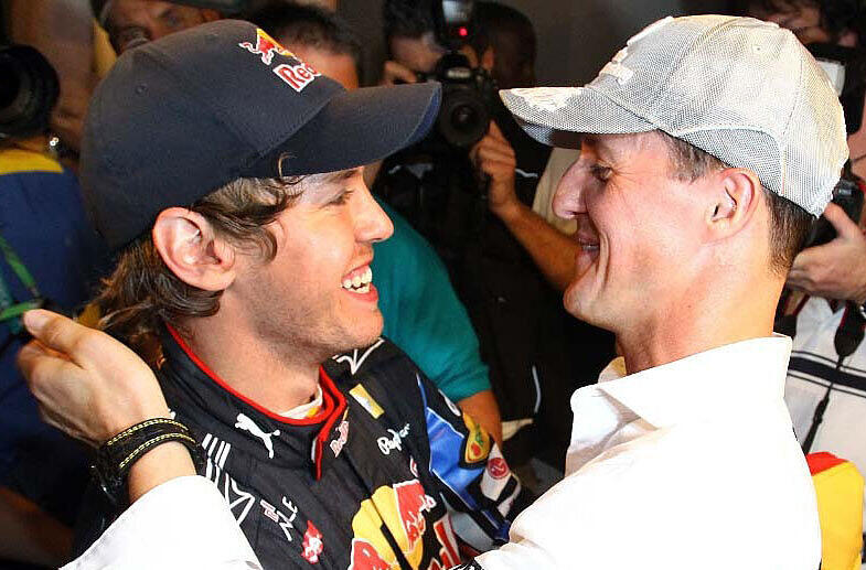 Vettel und Schumi sind gute Freunde.