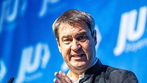 Markus Söder, CSU- Parteivorsitzender und Ministerpräsident von Bayern, spricht.