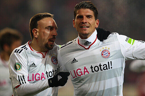 Torschützen für den FC Bayern: Franck Ribery (l.) und Mario Gomez.