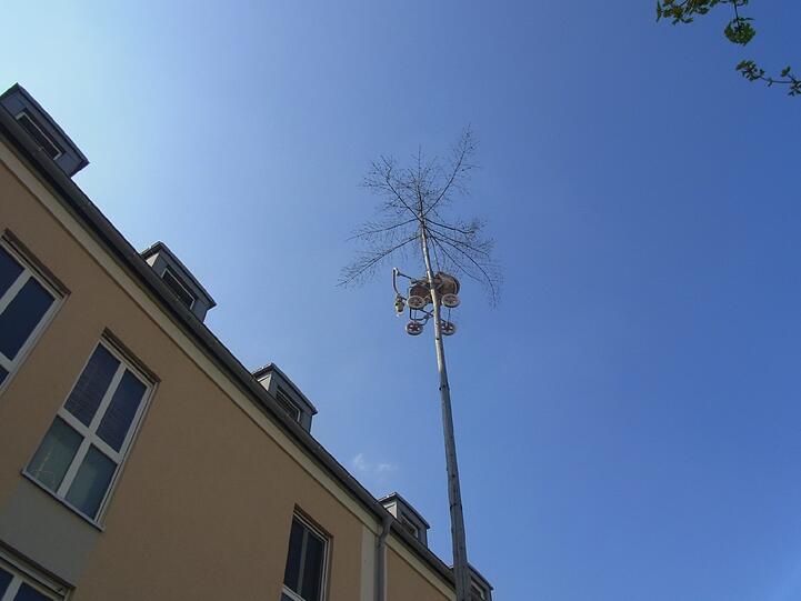 Hier war wohl der Storch da. Gesehen in Unterföhring.