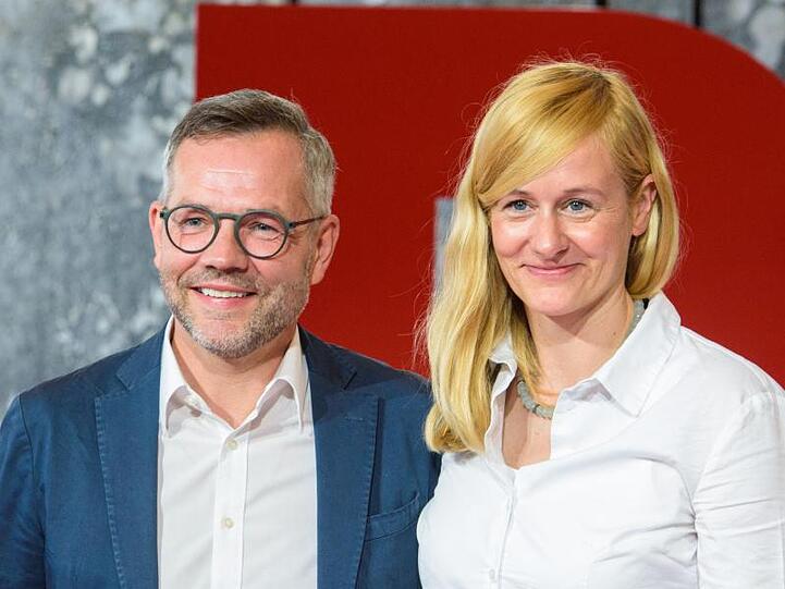 Michael Roth, Staatsminister für Europa im Auswärtigen Amt, und Christina Kampmann, Landtagsabgeordnete in Nordrhein-Westfalen.